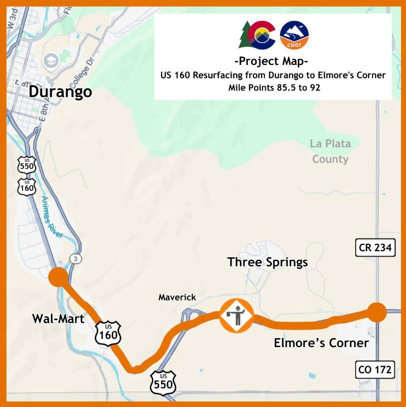 Roadwork on U.S. Highway 160 between Walmart and Elmore’s Corner to begin Monday